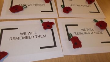 Durham care home Residents craft handmade poppies for Rememberance Day